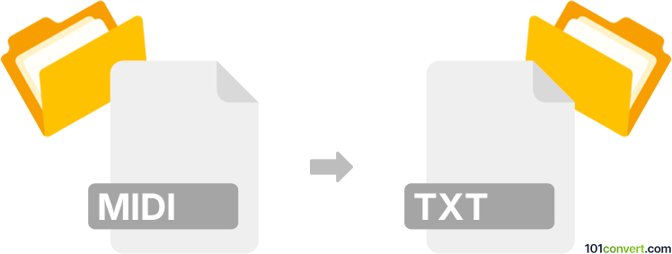 Convert midi to txt