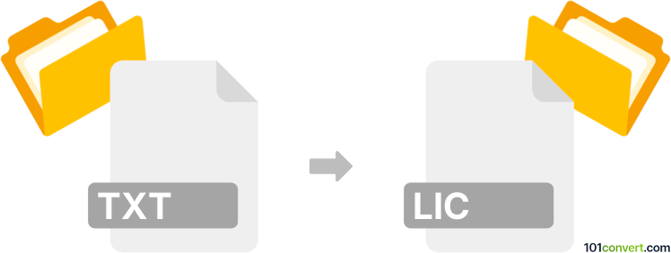 Convert txt to lic