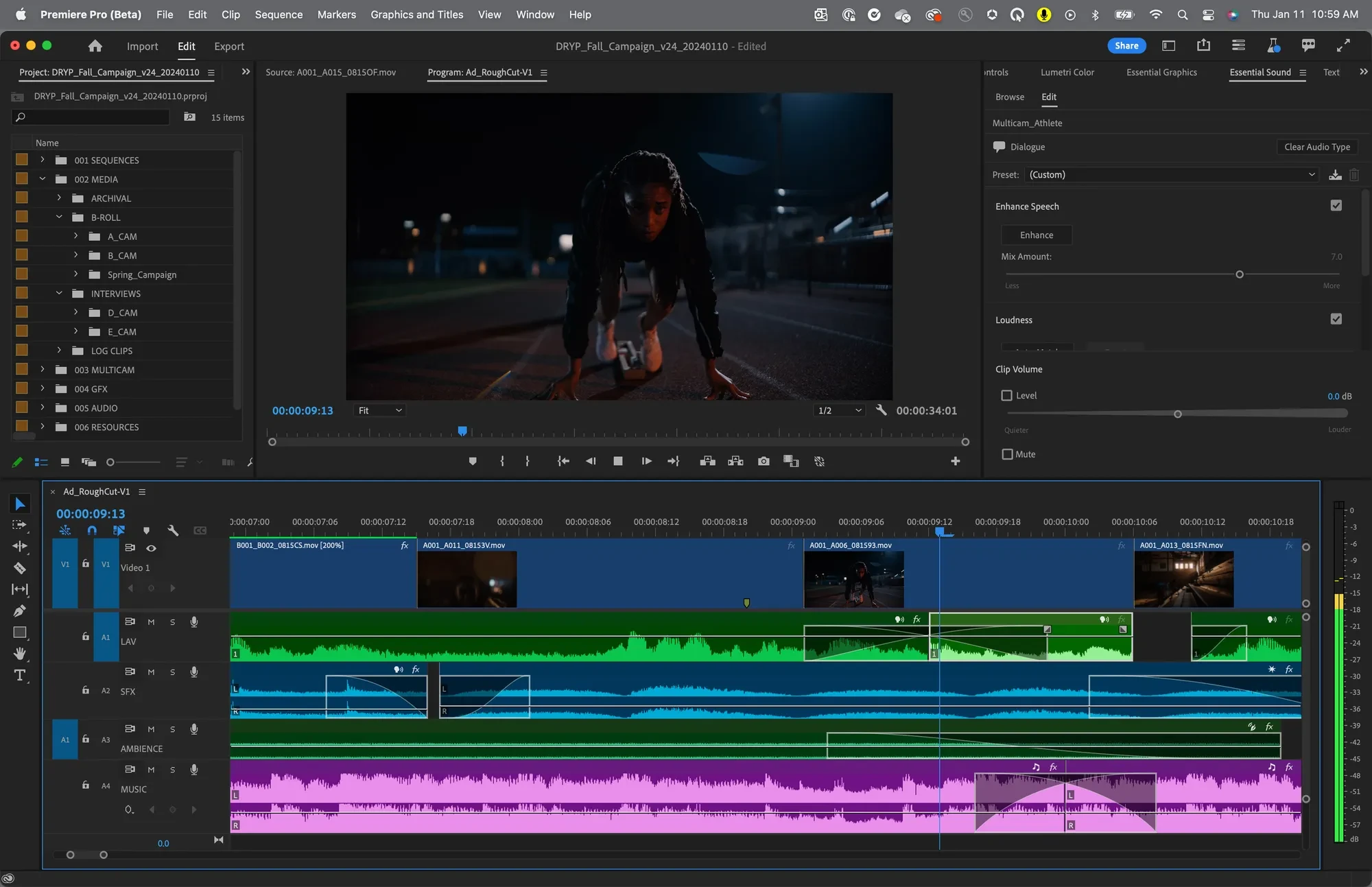 Captura de tela do Adobe Premiere Pro